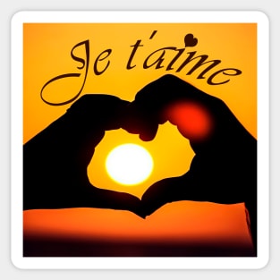 Je t'aime (I love you in French) - Sepia Sticker